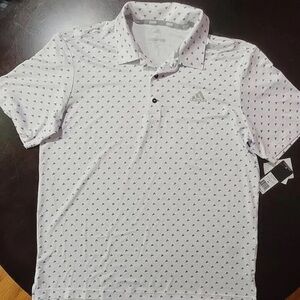 Adidas Mens Golf Short Sleeve Polo Shirt With Adidas Print All Over 2XL Grey 1